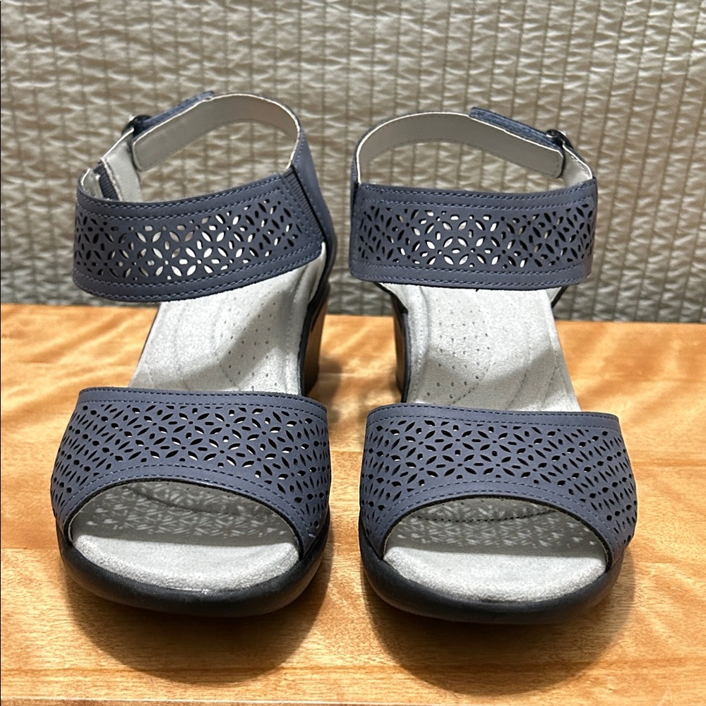 JBU Blue Perforated Sandals